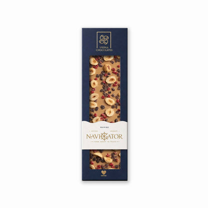 Navigator Marine | Gold Chocolate with Hazelnuts, Cocoa Nibs and Raspberries