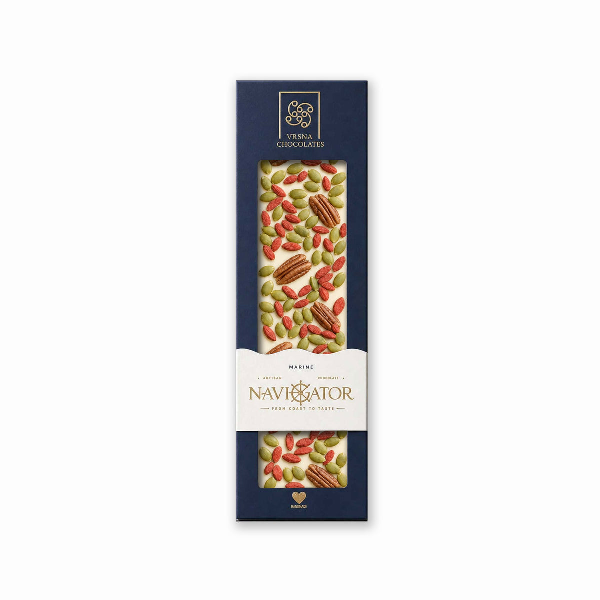 Navigator Marine | White Chocolate with Pecans, Pumpkin Seeds and Goji Berries